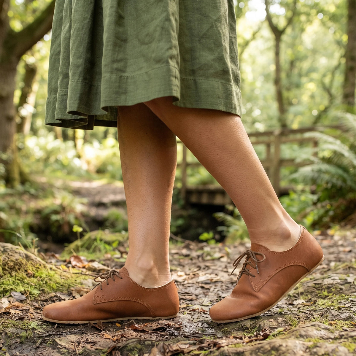 Crazy Barefoot Oxford Shoes – Rubber Sole – Honey Camel