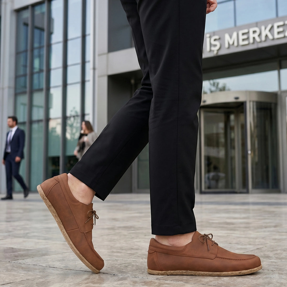 Crazy Barefoot Laces Penny Loafer Shoes – Classic Sole — Leather Sole – Honey Camel