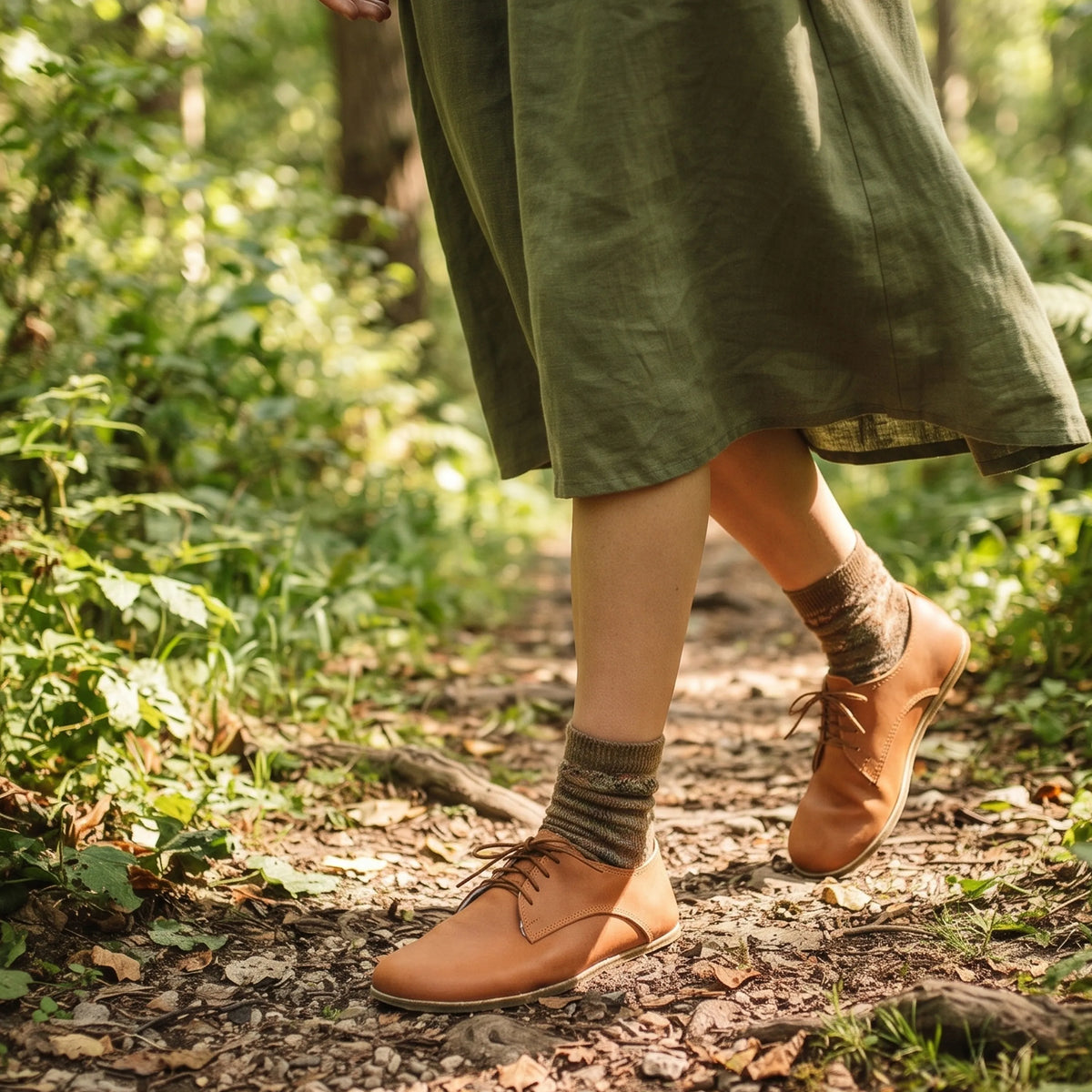 Crazy Barefoot Oxford Shoes – Classic Sole — Leather Sole – Honey Camel