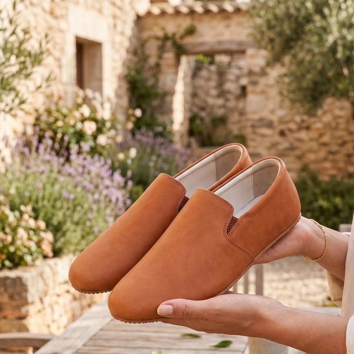 Crazy Barefoot Slip-On Shoes – Rubber Sole – Honey Camel