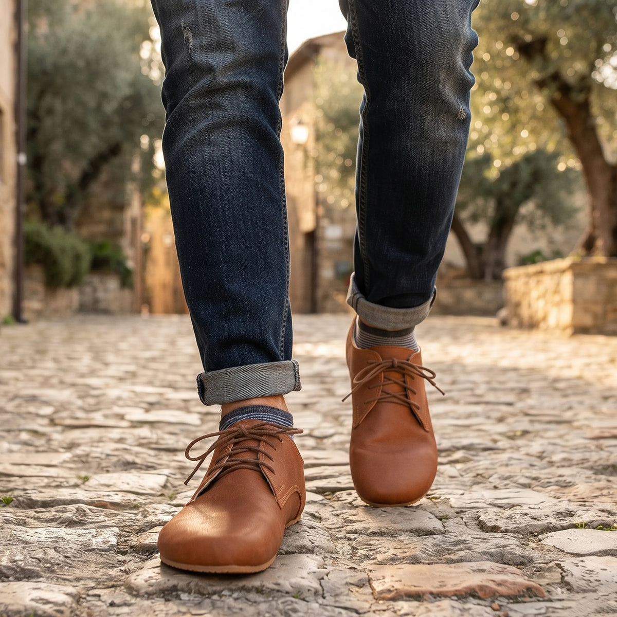 Crazy Barefoot Oxford Shoes – Rubber Sole – Honey Camel