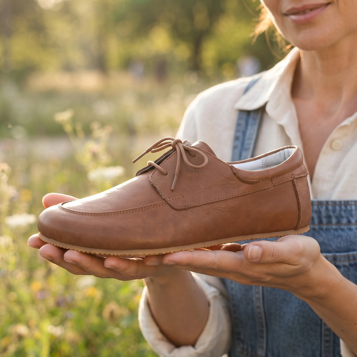 Crazy Barefoot Laces Penny Loafer Shoes – Rubber Sole – Honey Camel