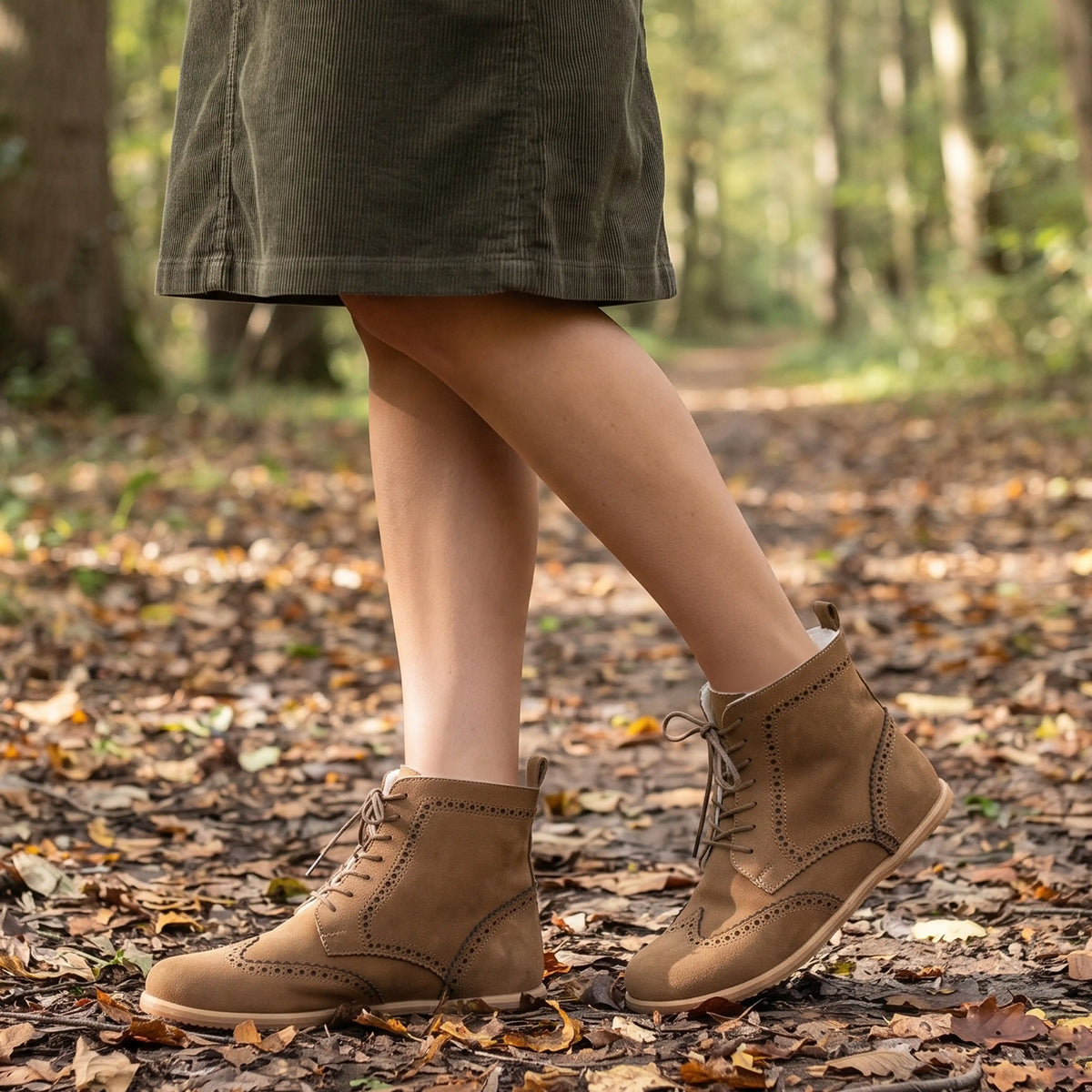 Suede Barefoot Moccasin Boots Shoes – Eva Outsole – Tan