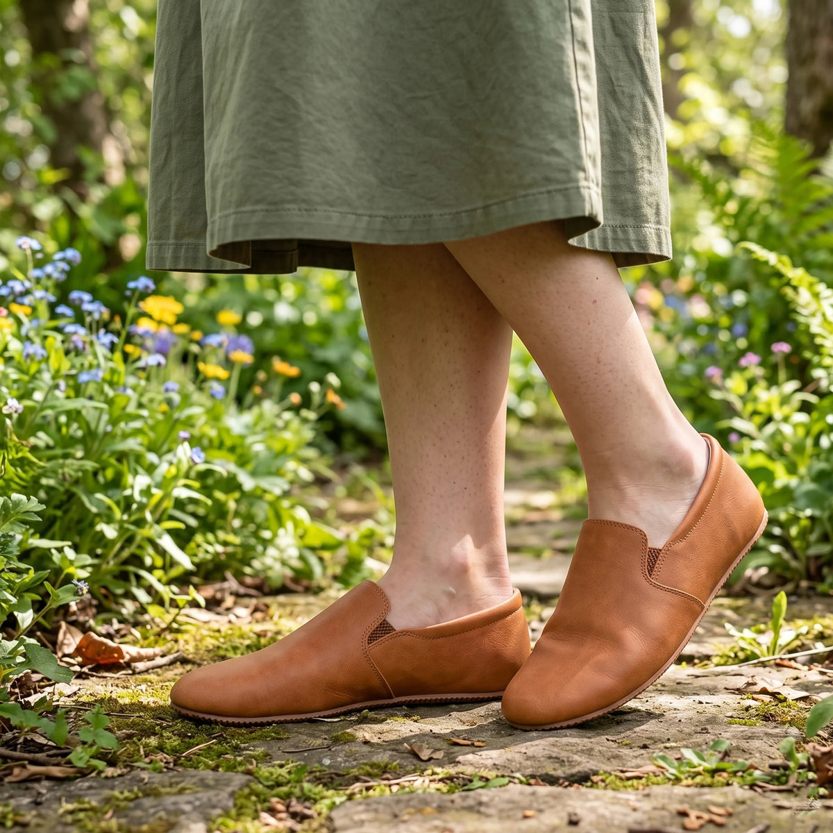 Crazy Barefoot Slip-On Shoes – Rubber Sole – Honey Camel
