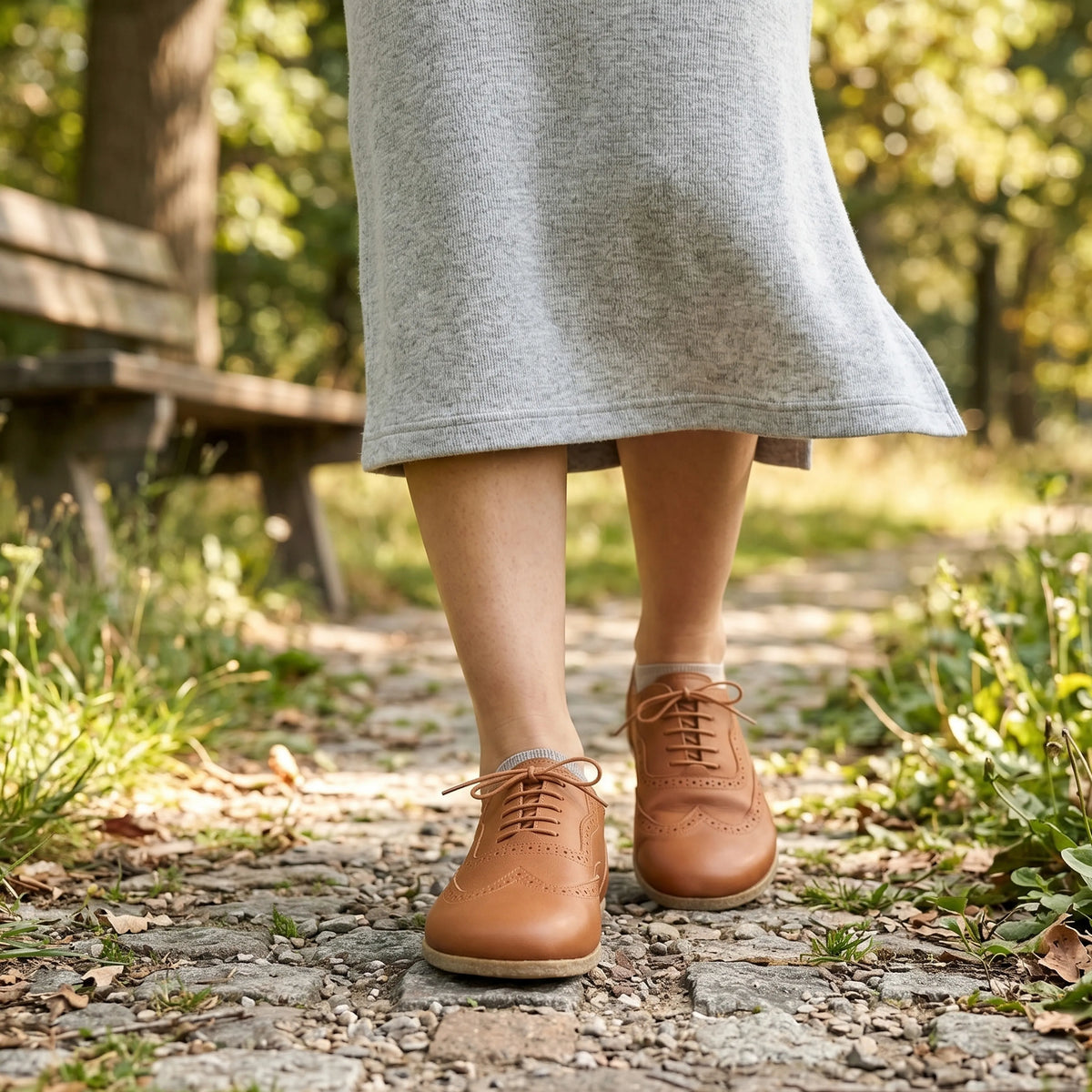 Smooth Barefoot Moccasin Shoes – Classic Sole — Leather Sole – Tan