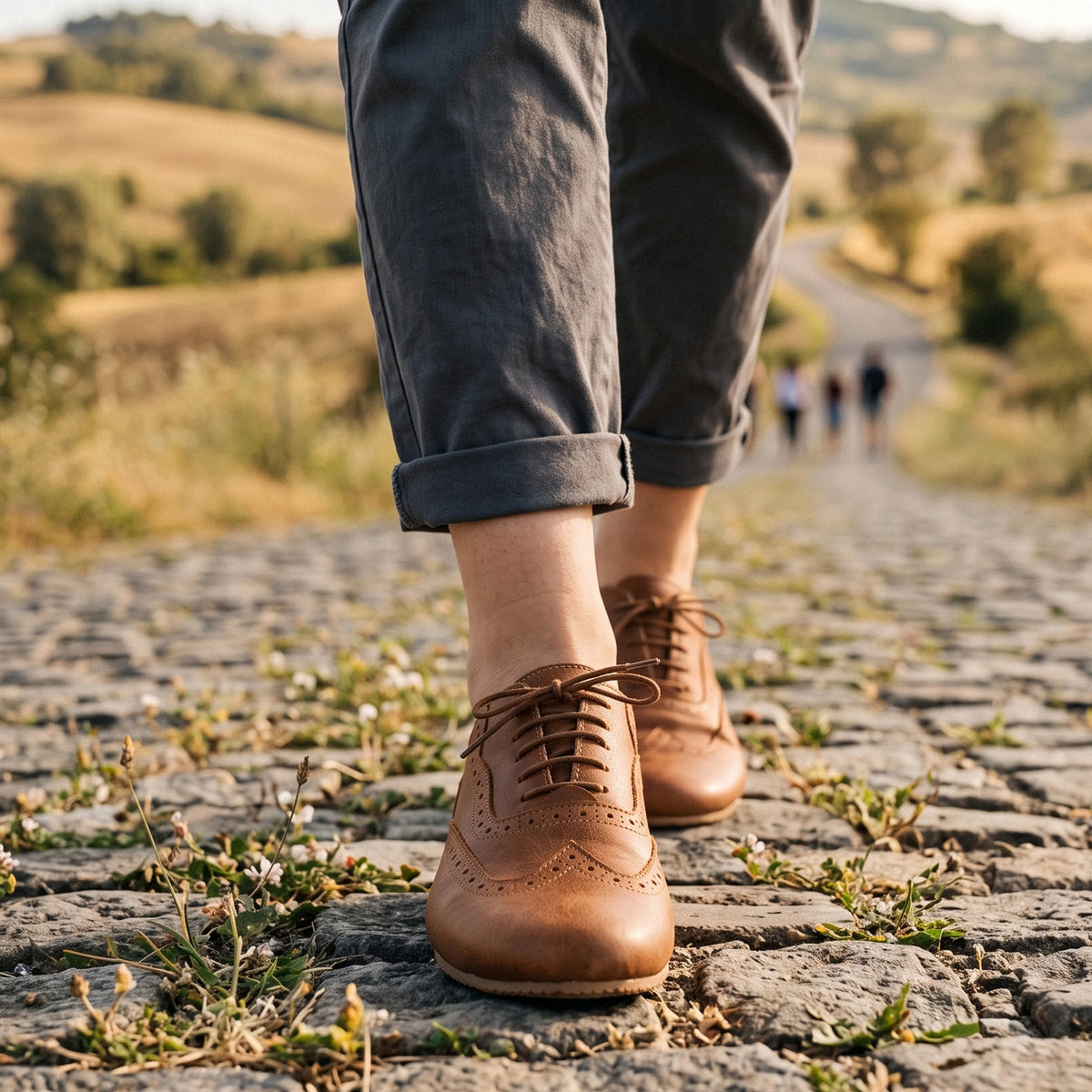 Crazy Barefoot Moccasin Shoes – Rubber Sole – Honey Camel