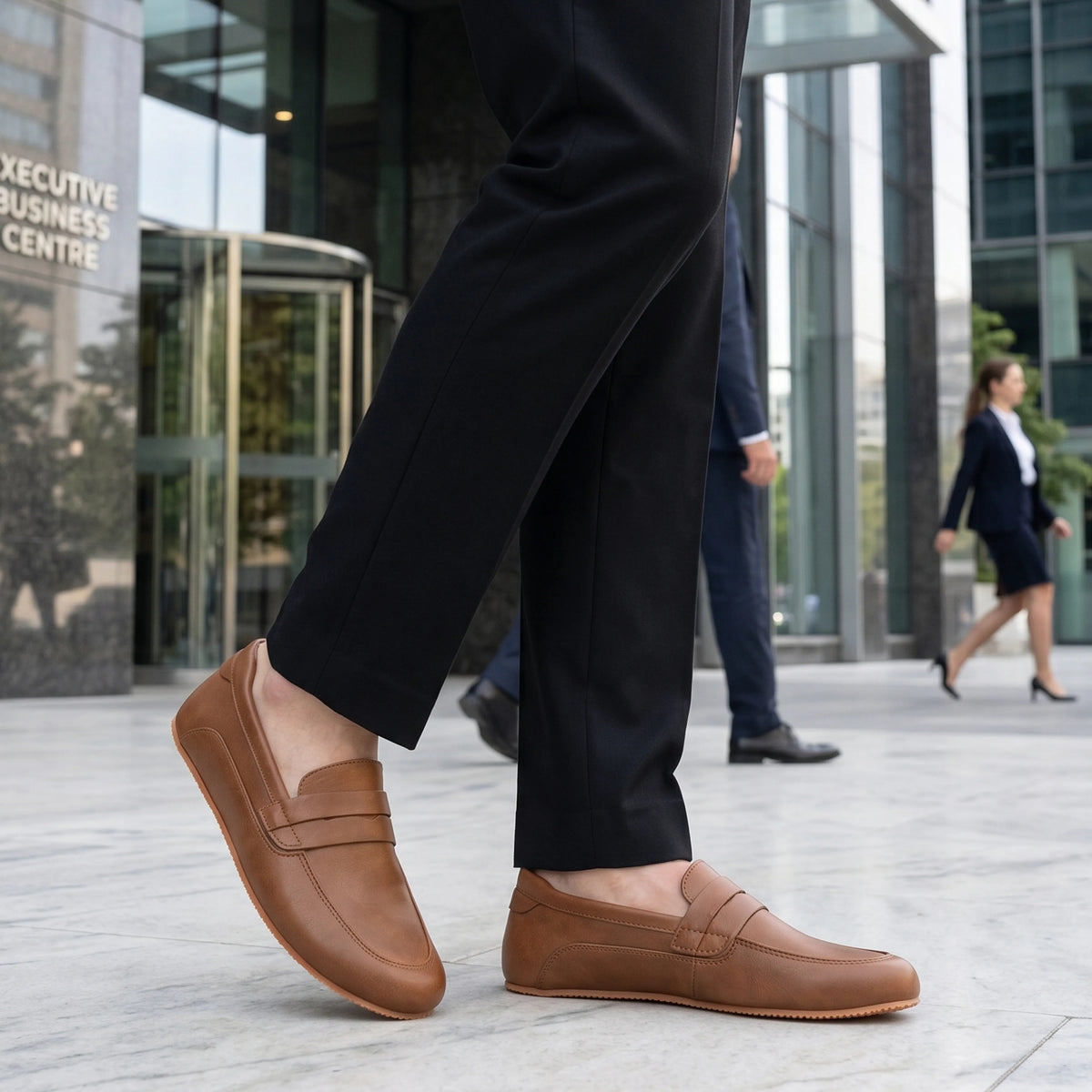 Crazy Barefoot Penny Loafer Shoes – Rubber Sole – Honey Camel