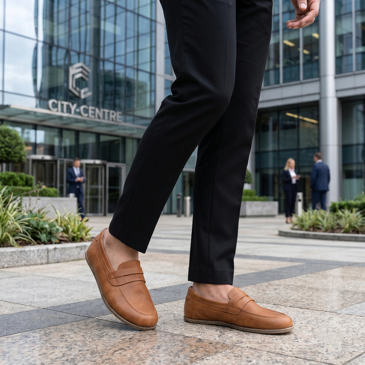 Crazy Barefoot Penny Loafer Shoes – Classic Sole — Leather Sole – Honey Camel