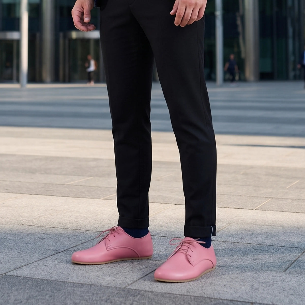 Smooth Barefoot Oxford Shoes – Rubber Sole – Pink