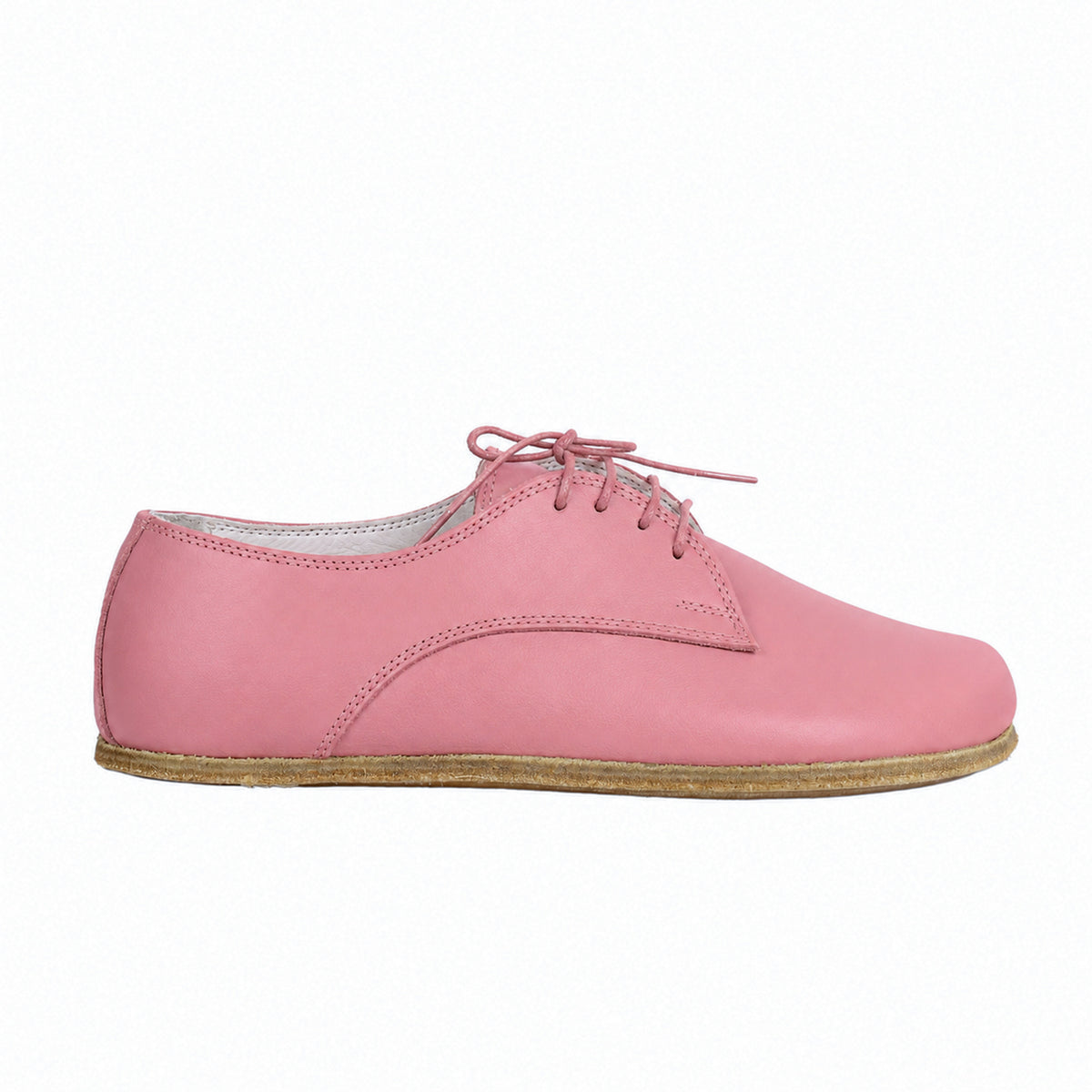 Smooth Barefoot Oxford Shoes – Classic Sole — Leather Sole – Pink