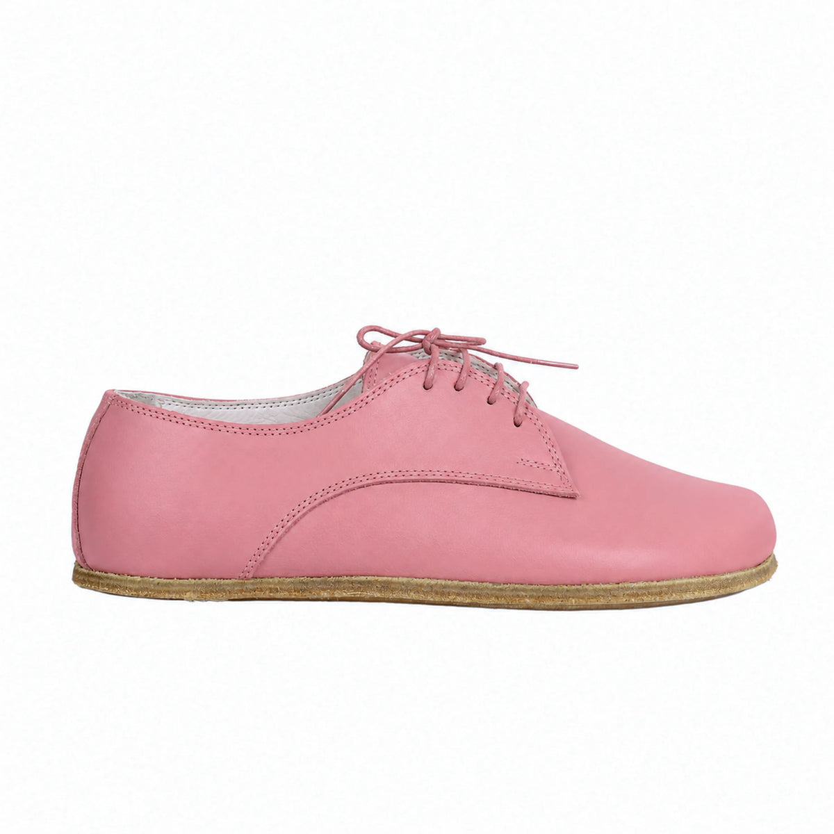 Smooth Barefoot Oxford Shoes — Leather Sole – Pink