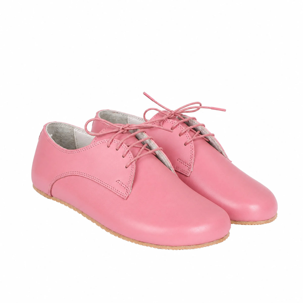 Smooth Barefoot Oxford Shoes – Rubber Sole – Pink