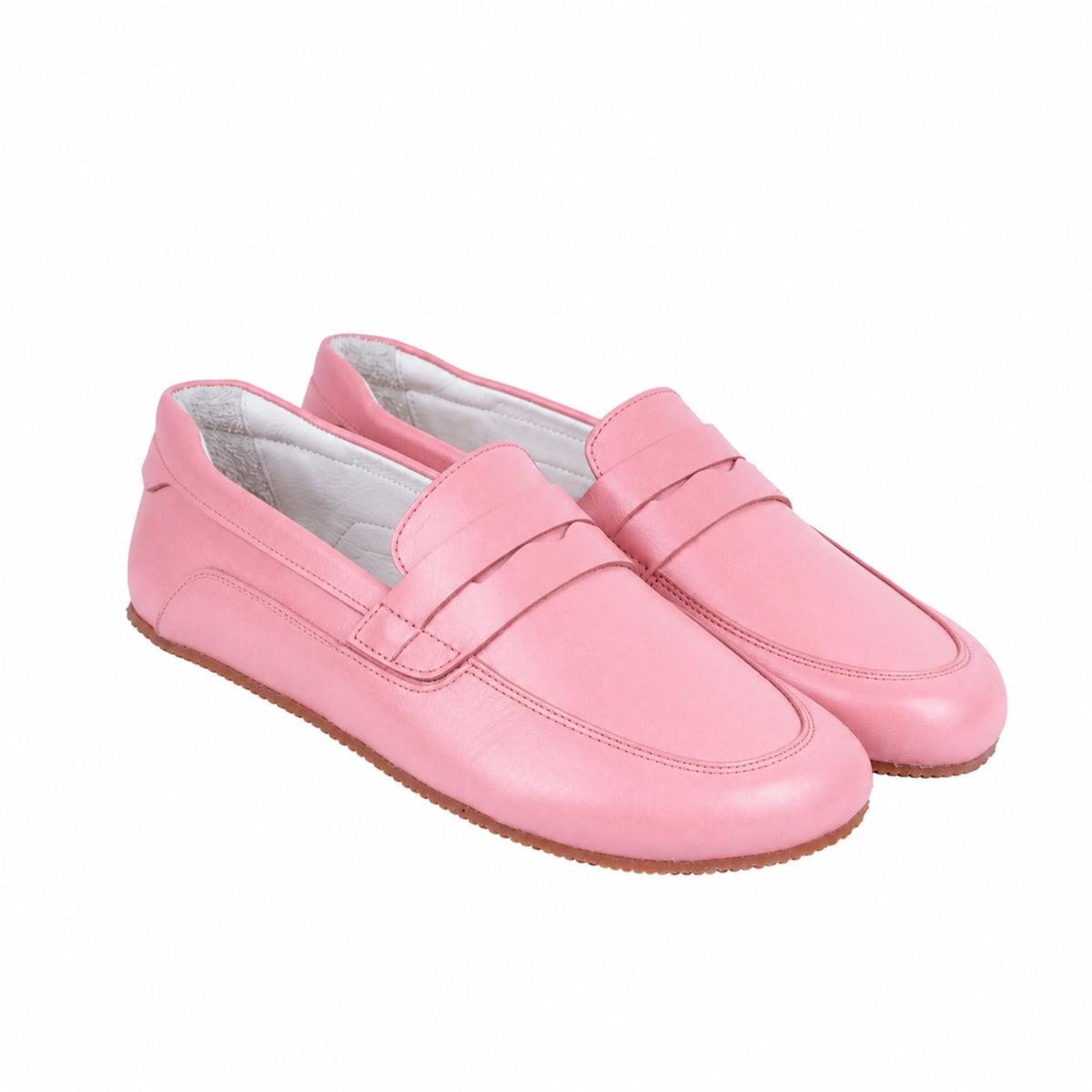 Smooth Barefoot Penny Loafer Shoes – Rubber Sole – Pink