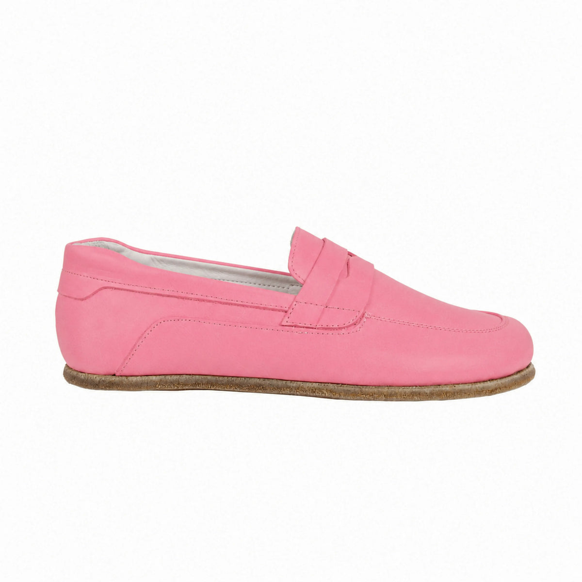 Smooth Barefoot Penny Loafer Shoes – Classic Sole — Leather Sole – Pink
