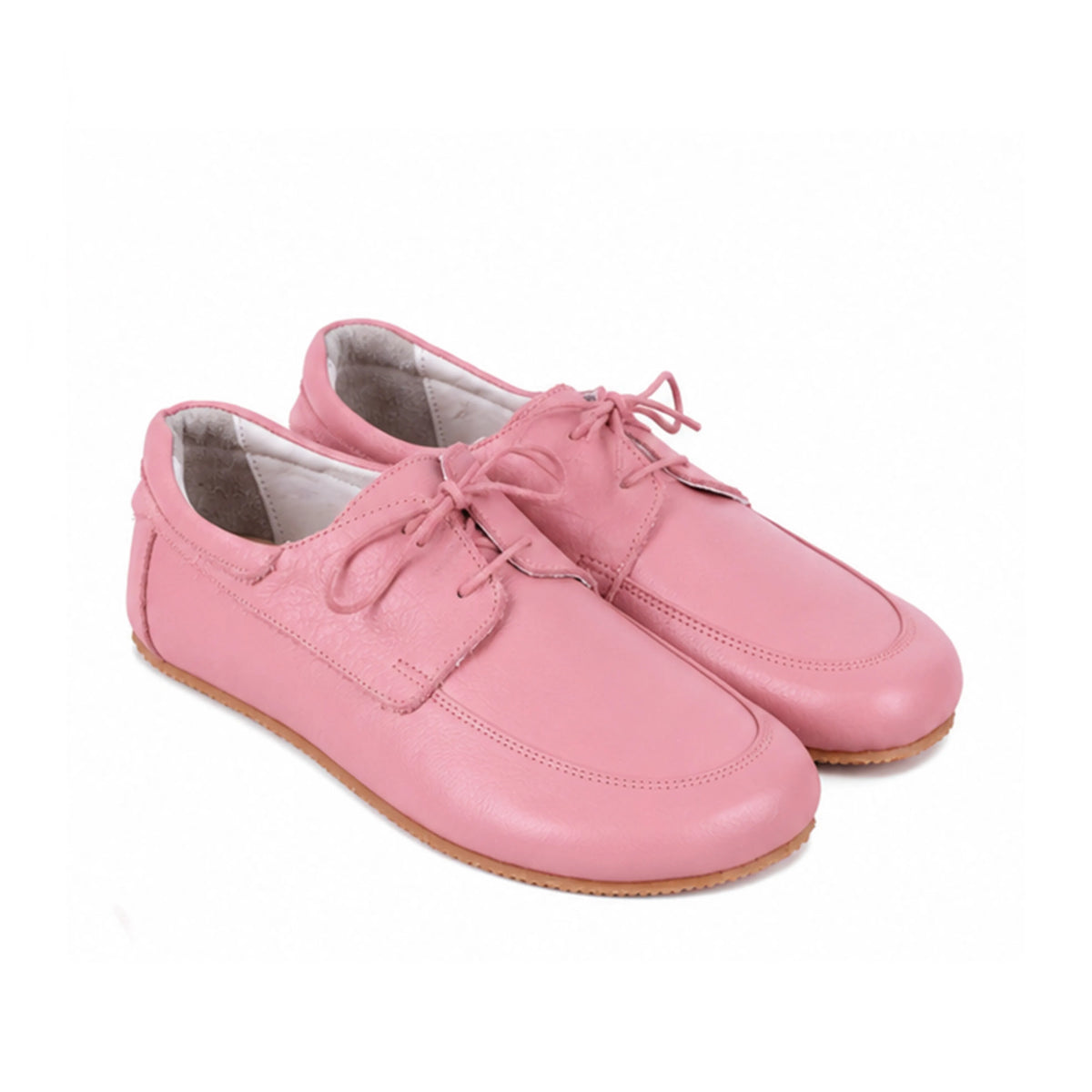 Smooth Barefoot Laces Penny Loafer Shoes – Rubber Sole – Pink