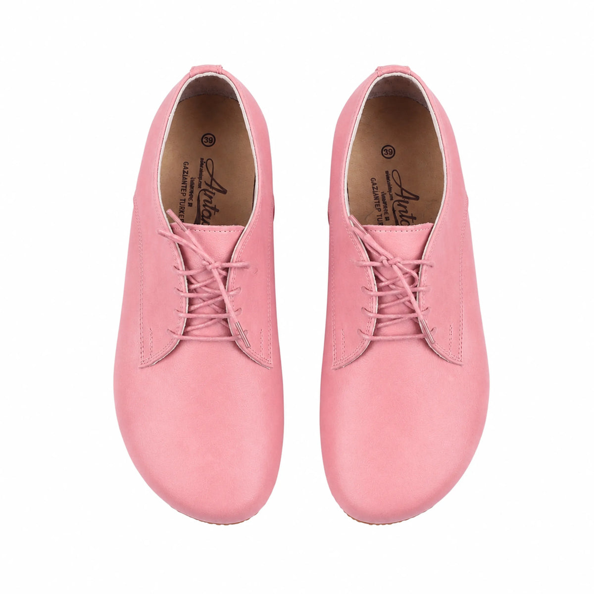 Smooth Barefoot Oxford Shoes – Rubber Sole – Pink