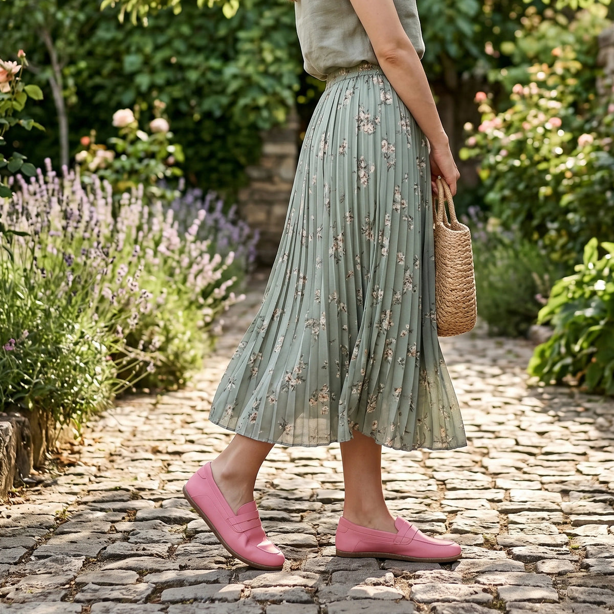 Smooth Barefoot Penny Loafer Shoes – Classic Sole — Leather Sole – Pink