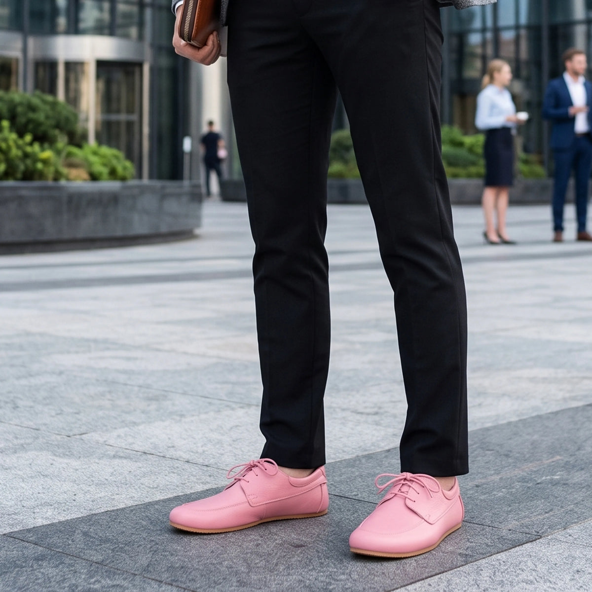 Smooth Barefoot Laces Penny Loafer Shoes – Rubber Sole – Pink