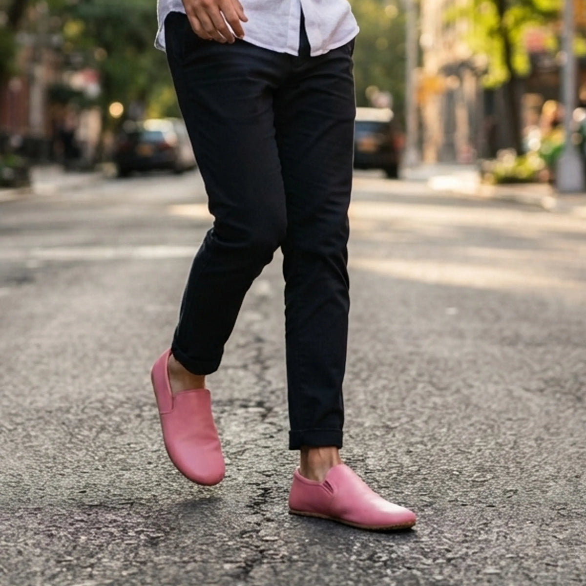 Smooth Barefoot Slip-On Shoes – Rubber Sole – Pink