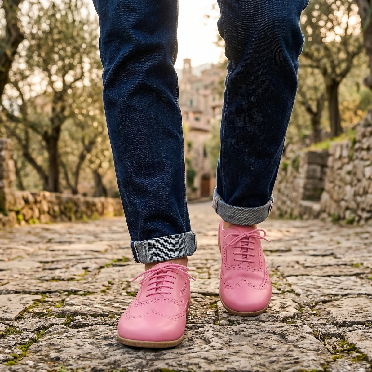 Smooth Barefoot Moccasin Shoes – Classic Sole — Leather Sole – Pink