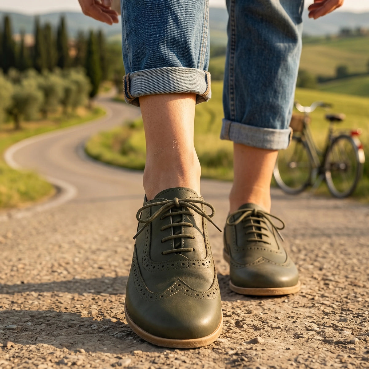 Smooth Barefoot Moccasin Shoes – Classic Sole — Leather Sole – Olive Green