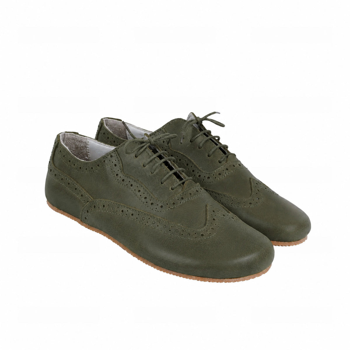 Smooth Barefoot Moccasin Shoes – Rubber Sole – Olive Green