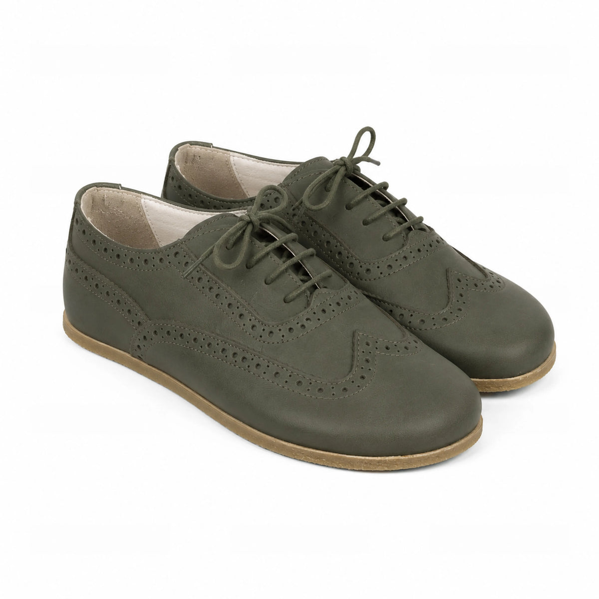 Smooth Barefoot Moccasin Shoes – Classic Sole — Leather Sole – Olive Green