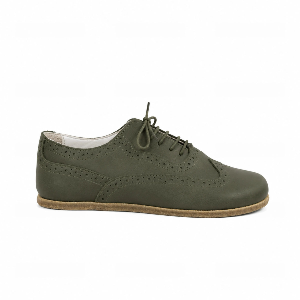 Smooth Barefoot Moccasin Shoes – Classic Sole — Leather Sole – Olive Green