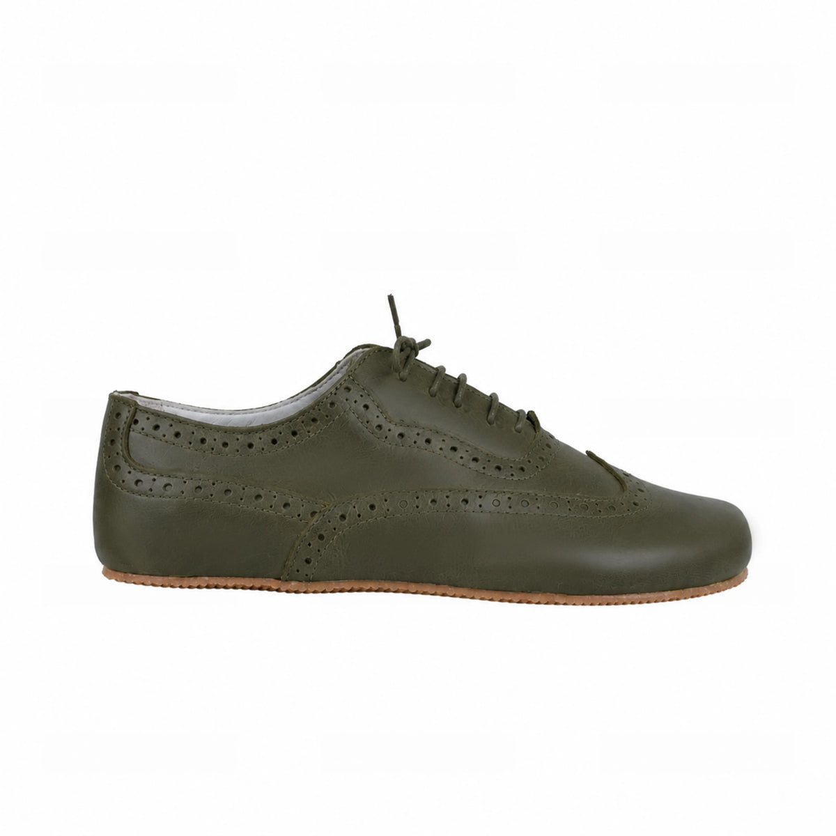 Smooth Barefoot Moccasin Shoes – Rubber Sole – Olive Green