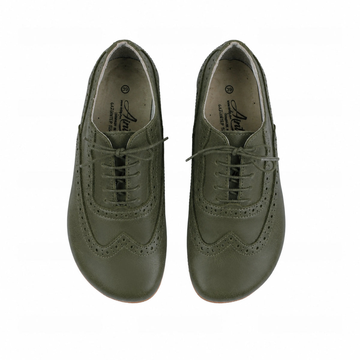Smooth Barefoot Moccasin Shoes – Rubber Sole – Olive Green