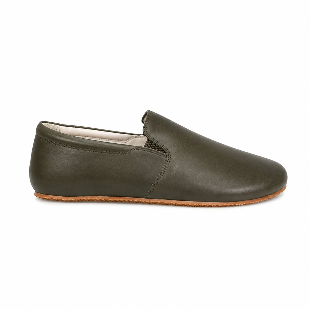 Smooth Barefoot Slip-On Shoes – Rubber Sole – Olive Green