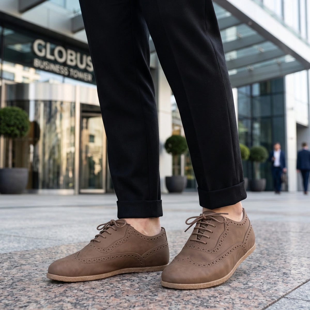 Nubuck Barefoot Moccasin Shoes – Classic Sole — Leather Sole – Smoked