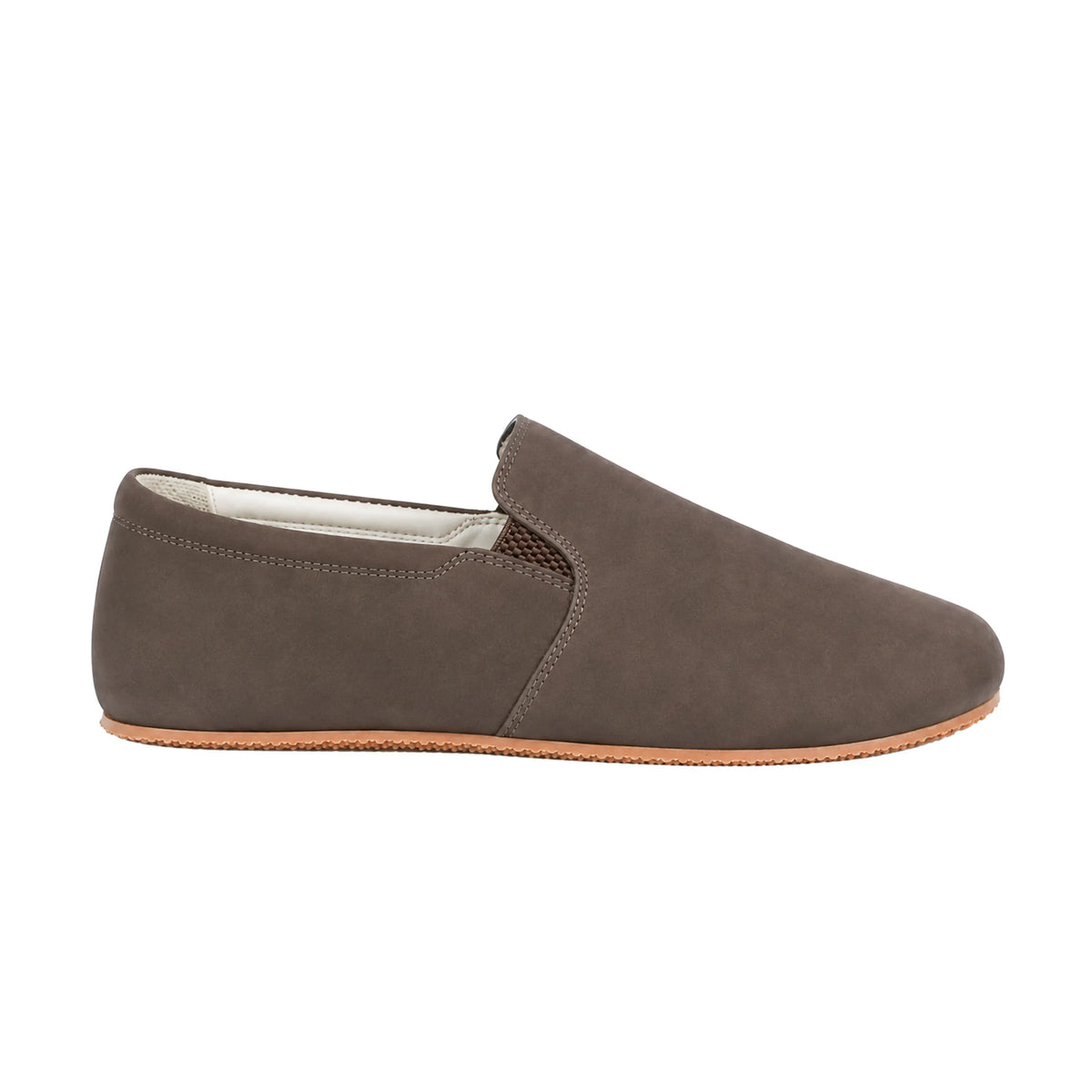 Nubuck Barefoot Slip-On Shoes – Rubber Sole – Smoked