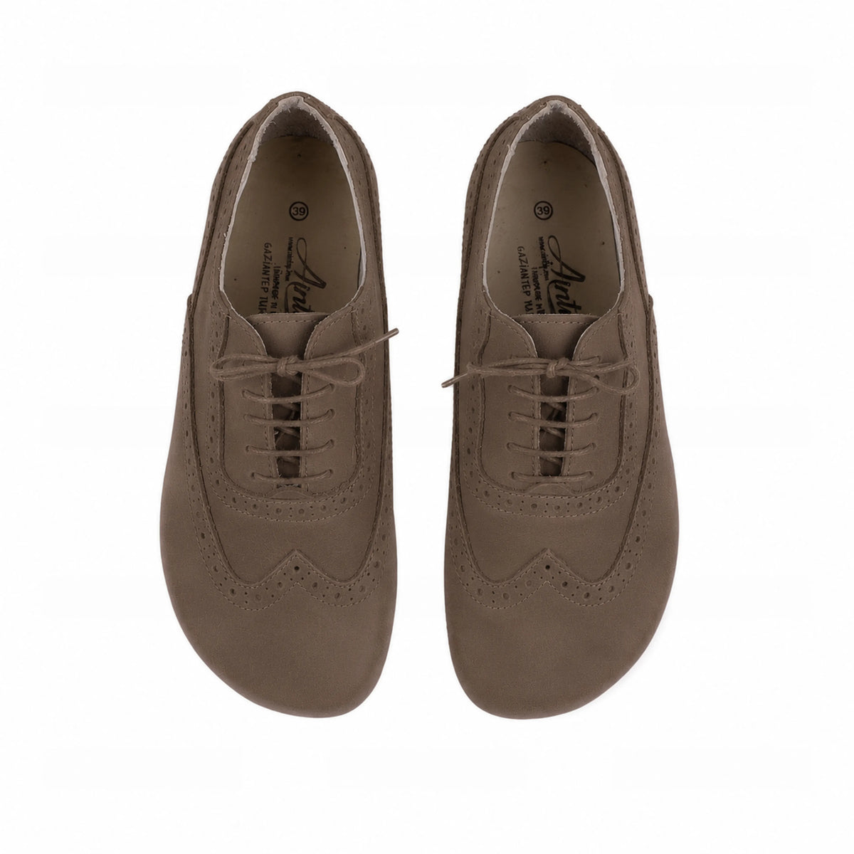 Nubuck Barefoot Moccasin Shoes – Rubber Sole – Smoked