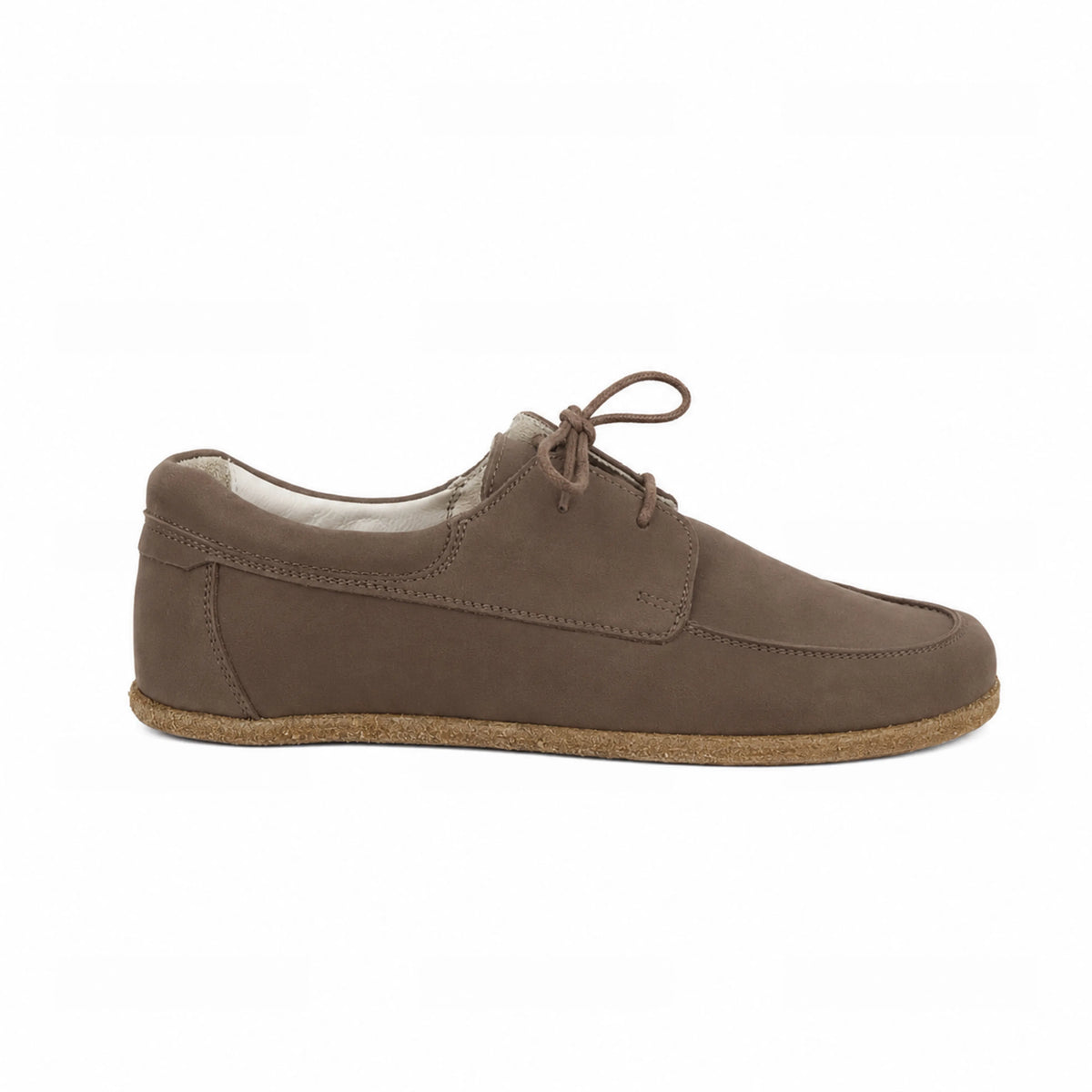 Nubuck Barefoot Laces Penny Loafer Shoes – Classic Sole — Leather Sole – Smoked