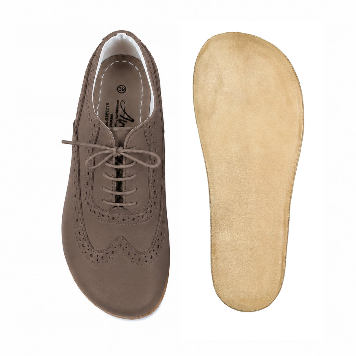 Nubuck Barefoot Moccasin Shoes – Classic Sole — Leather Sole – Smoked