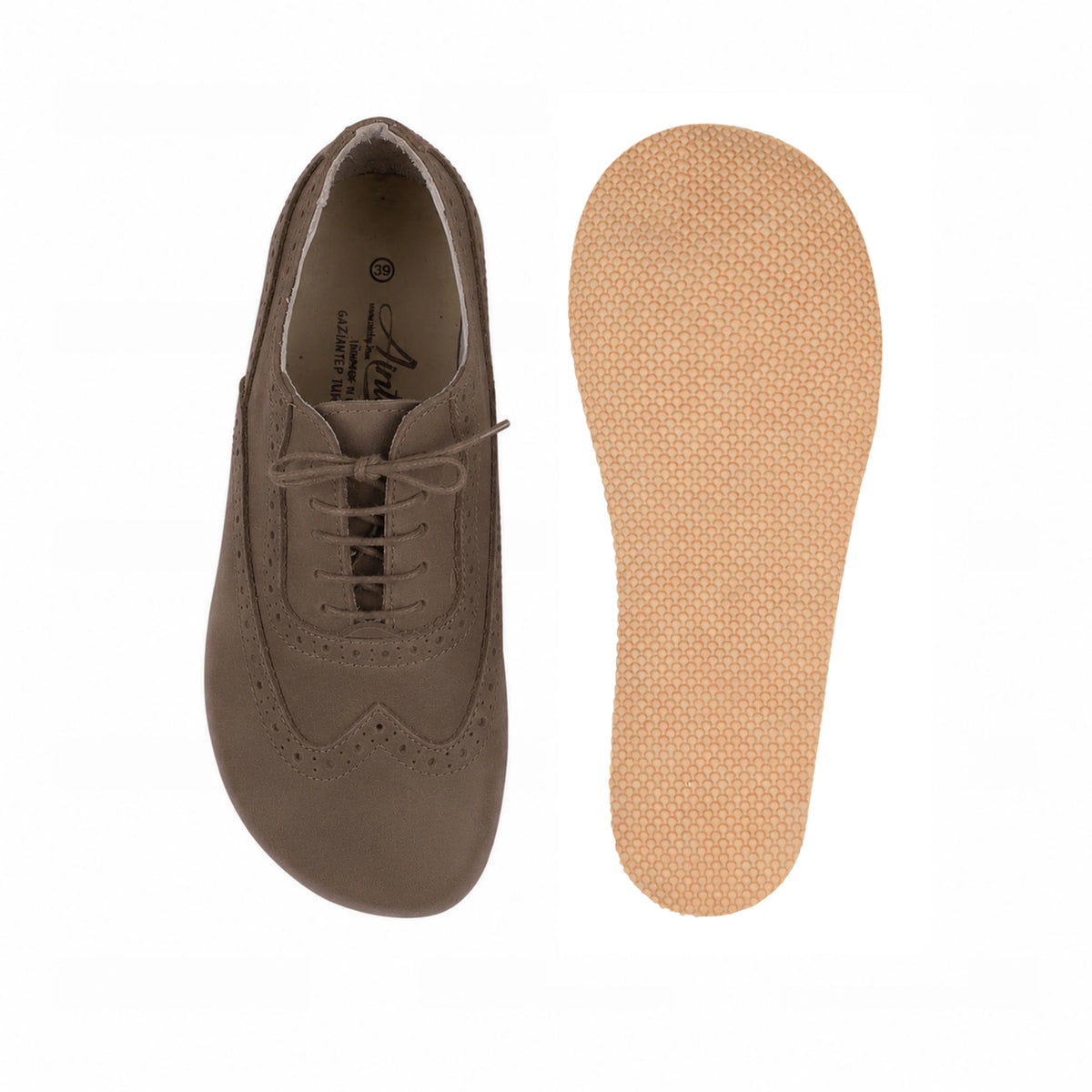 Nubuck Barefoot Moccasin Shoes – Rubber Sole – Smoked