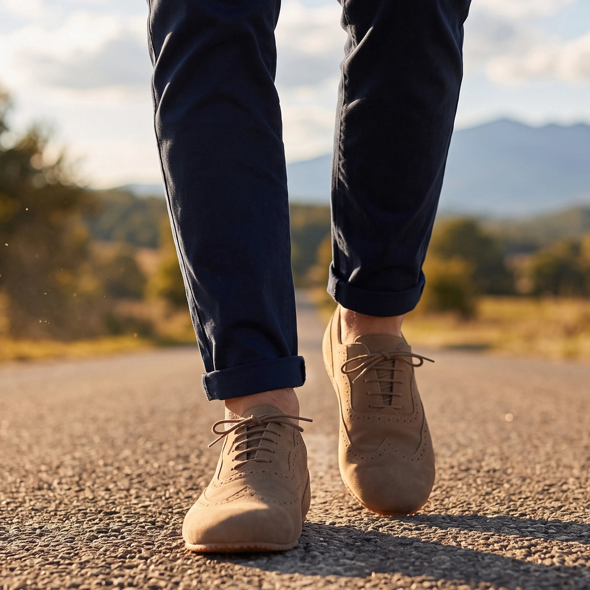 Nubuck Barefoot Moccasin Shoes – Rubber Sole – Smoked
