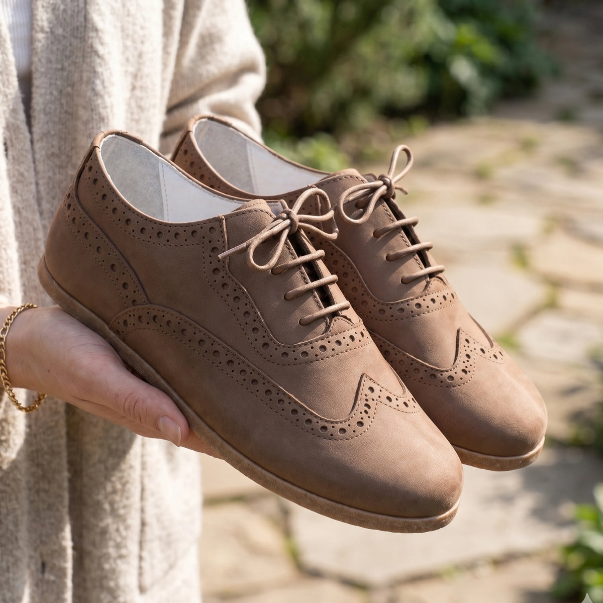 Nubuck Barefoot Moccasin Shoes – Classic Sole — Leather Sole – Smoked