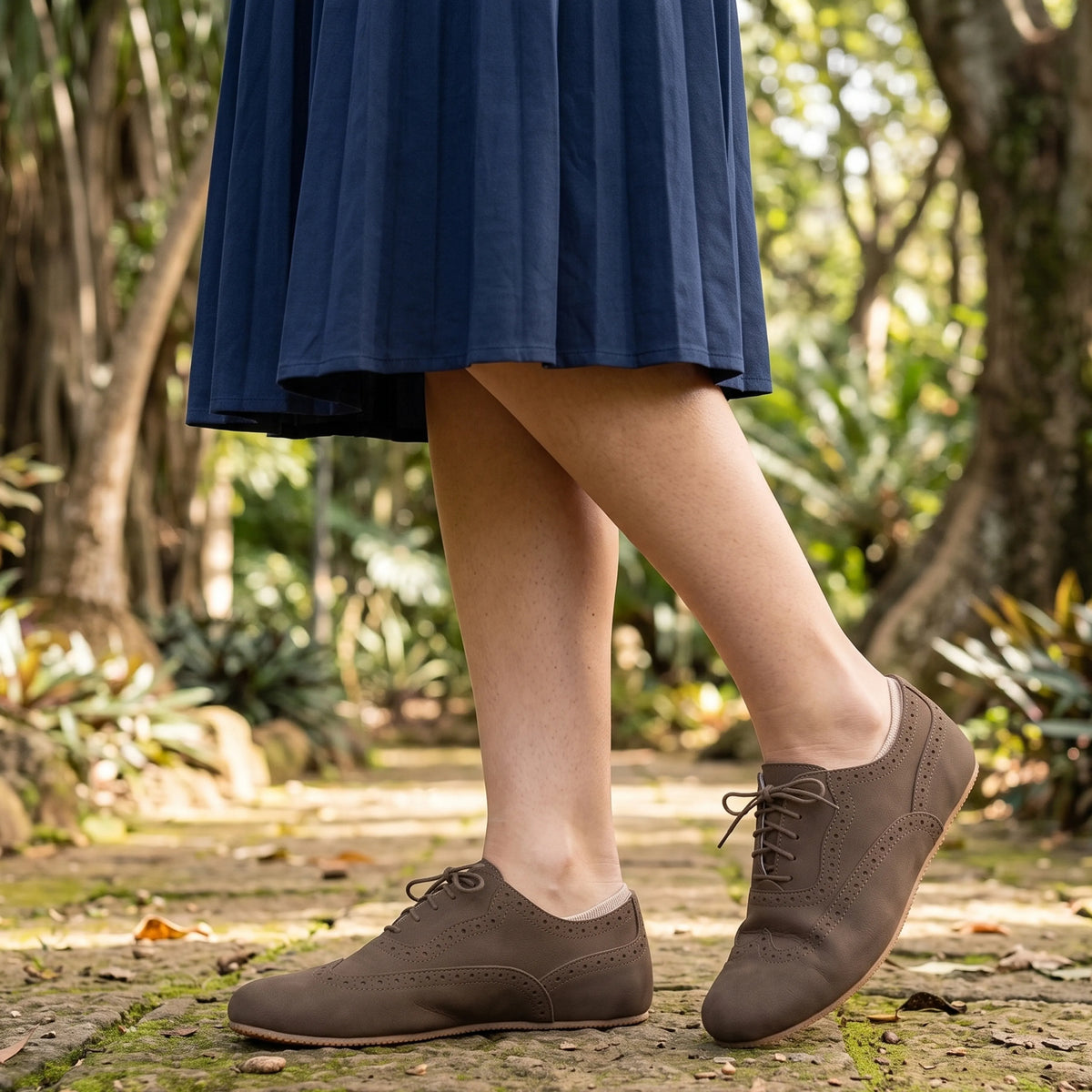 Nubuck Barefoot Moccasin Shoes – Rubber Sole – Smoked