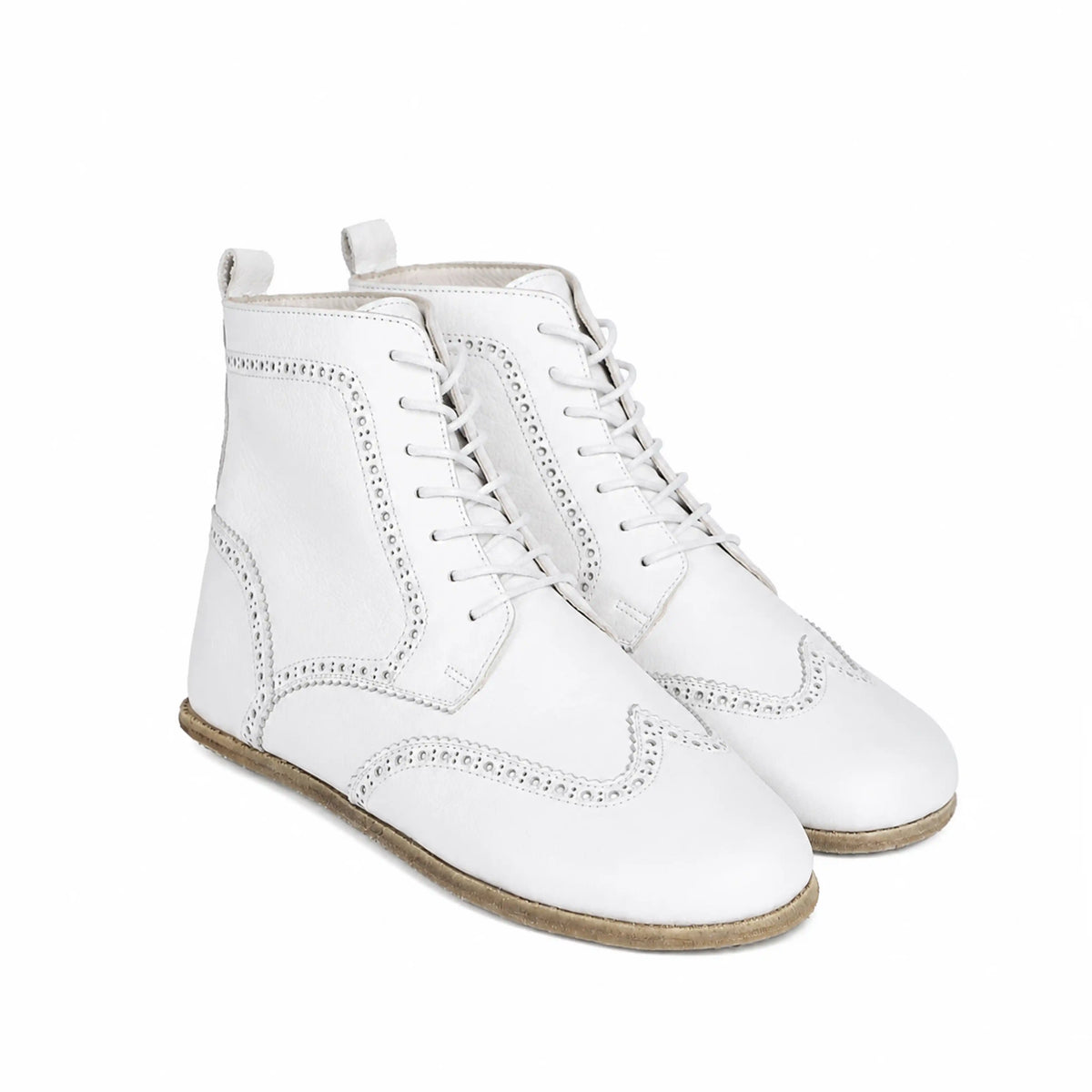 Smooth Barefoot Moccasin Boots Shoes – Classic Sole — Leather Sole – White