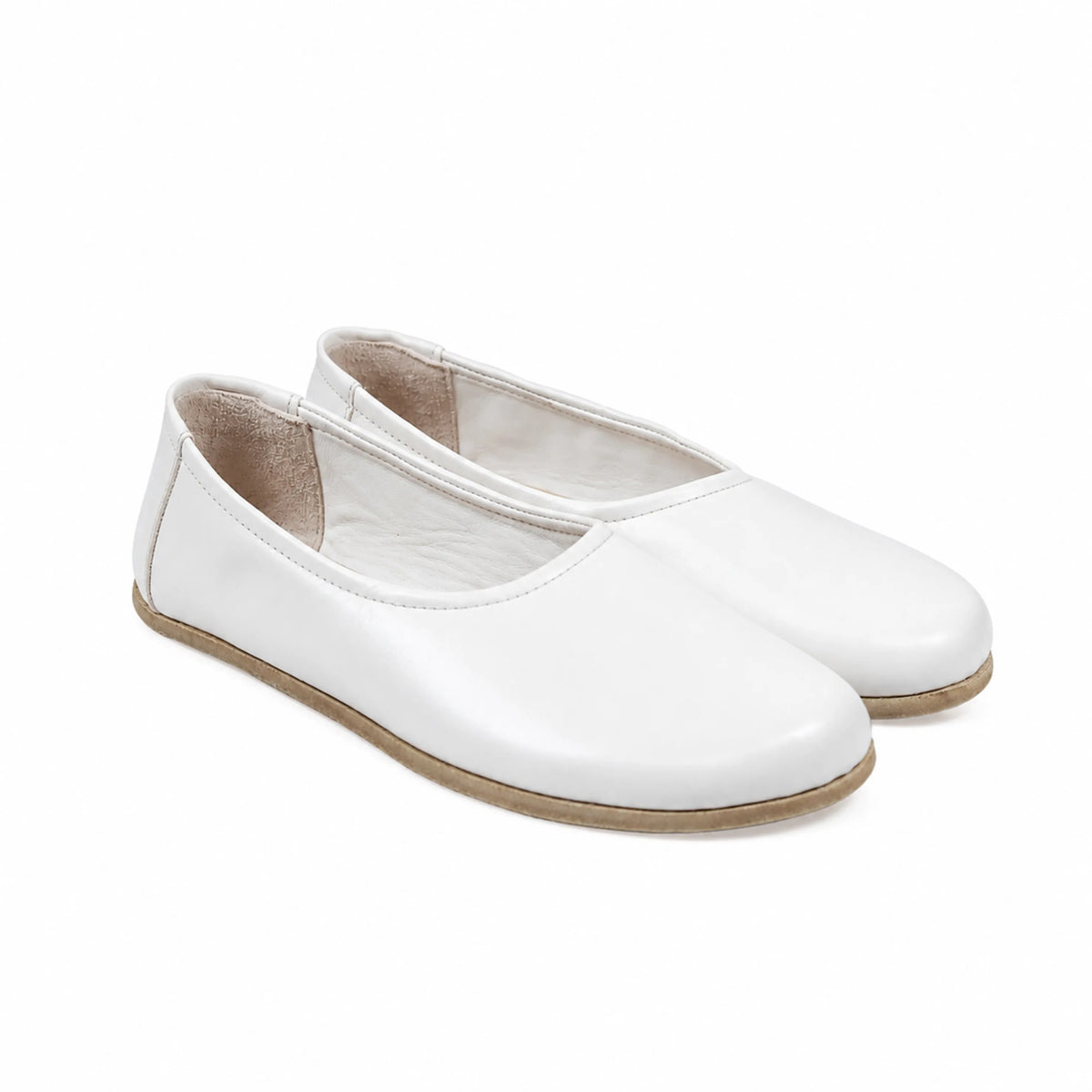 Smooth Barefoot Ballet Shoes – Classic Sole — Leather Sole – White
