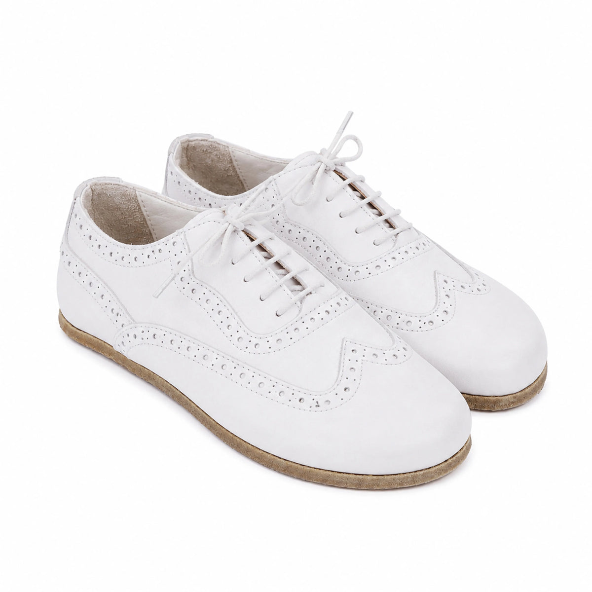 Smooth Barefoot Moccasin Shoes – Classic Sole — Leather Sole – White