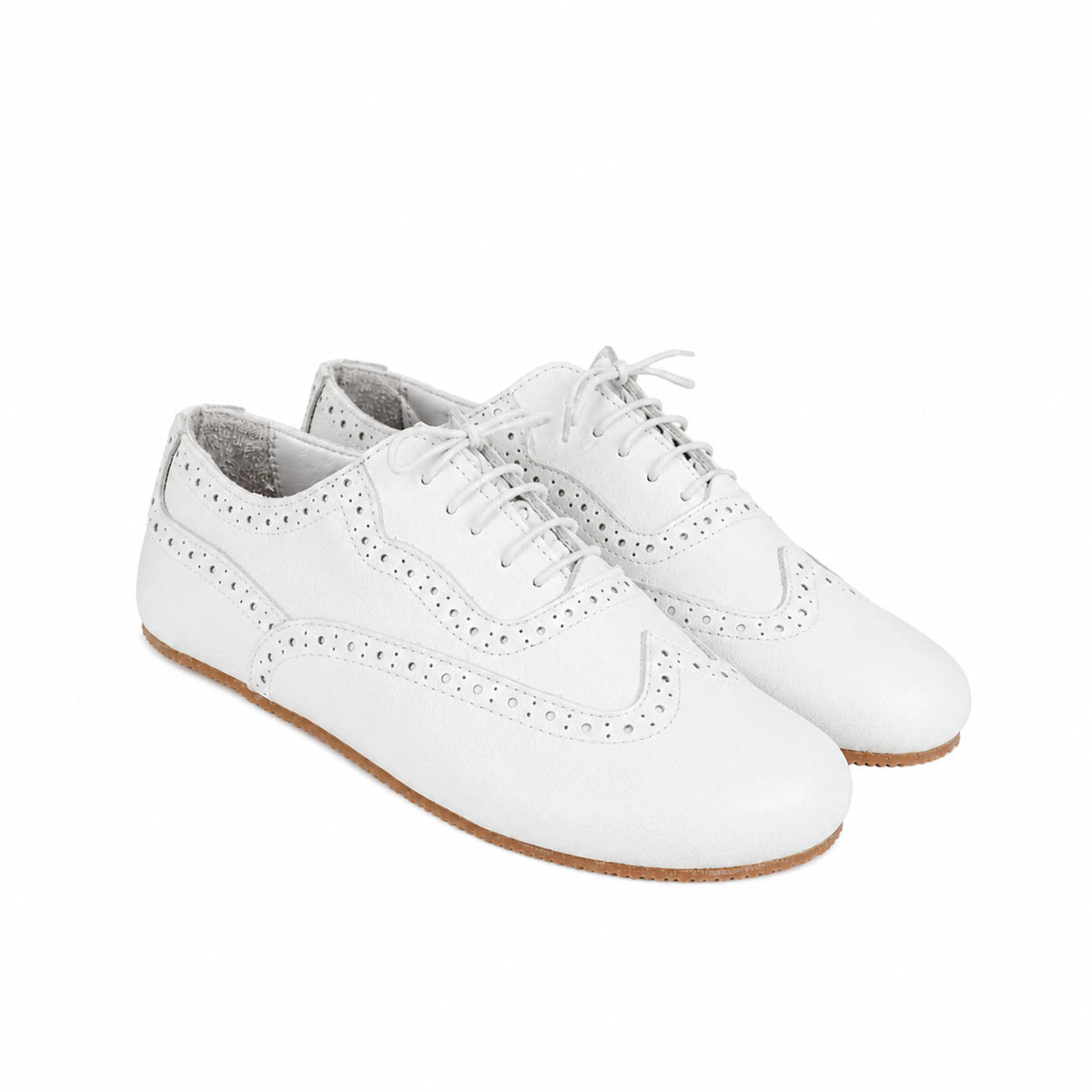 Smooth Barefoot Moccasin Shoes – Rubber Sole – White