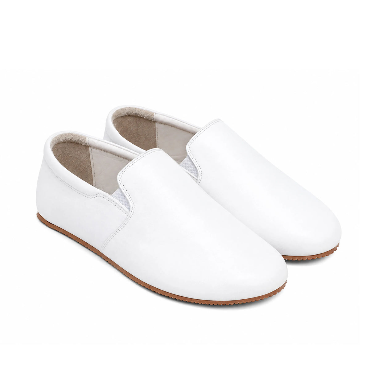 Smooth Barefoot Slip-On Shoes – Rubber Sole – White