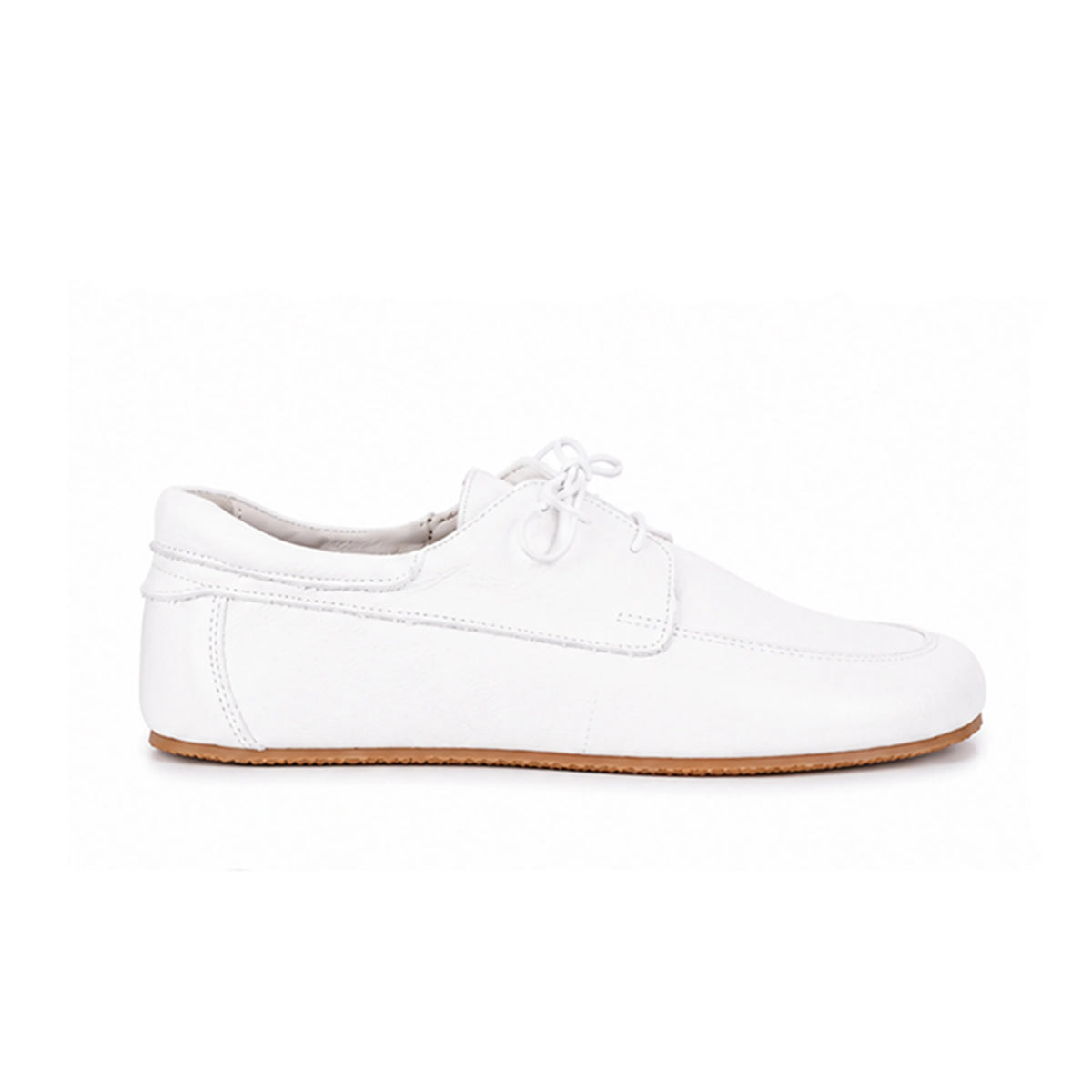 Smooth Barefoot Laces Penny Loafer Shoes – Rubber Sole – White