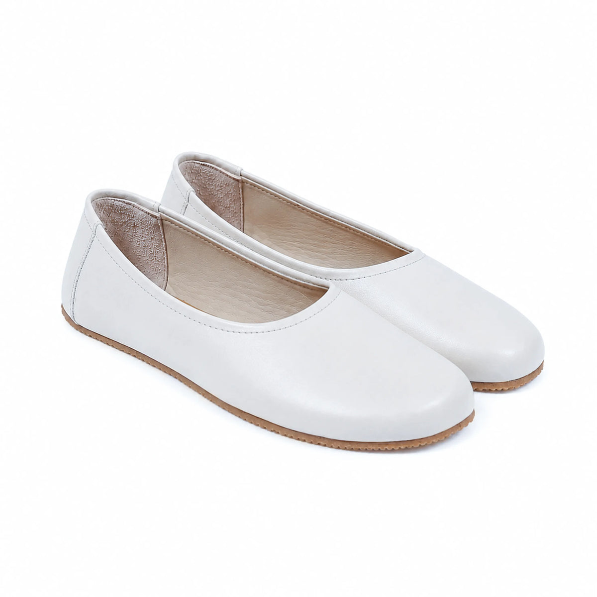 Smooth Barefoot Ballet Shoes – Rubber Sole – White