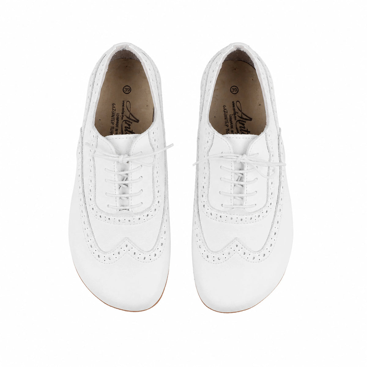 Smooth Barefoot Moccasin Shoes – Rubber Sole – White