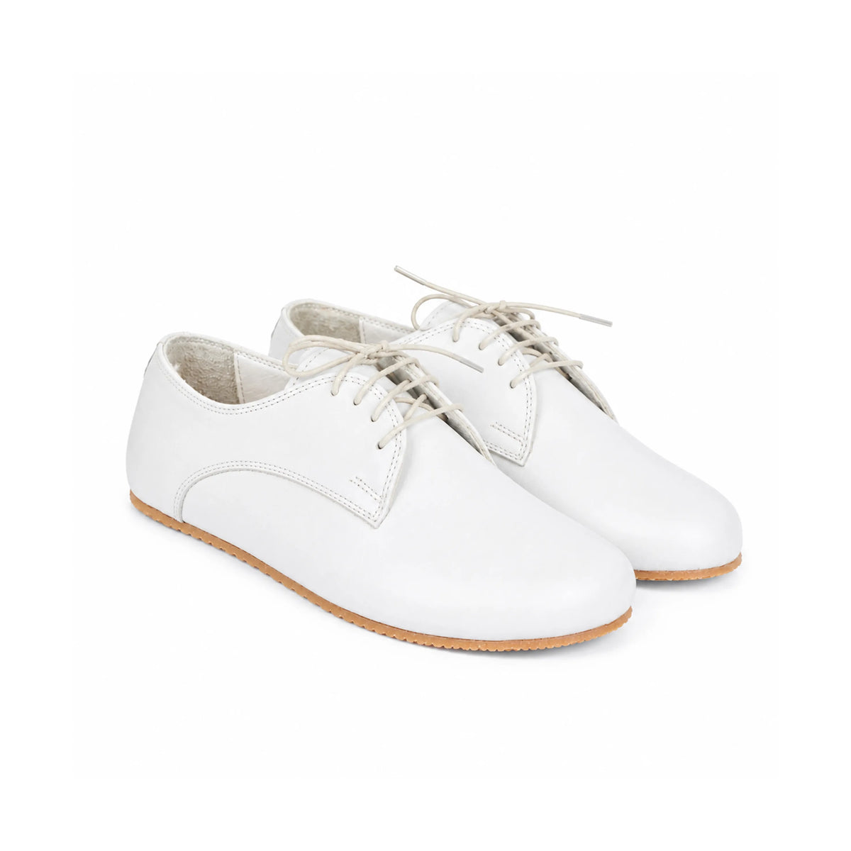 Smooth Barefoot Oxford Shoes – Rubber Sole – White