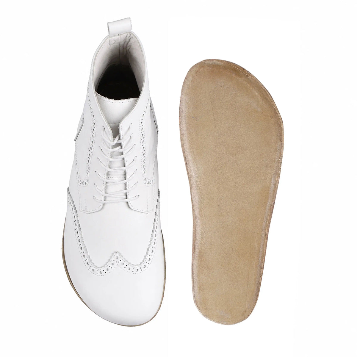 Smooth Barefoot Moccasin Boots Shoes – Classic Sole — Leather Sole – White